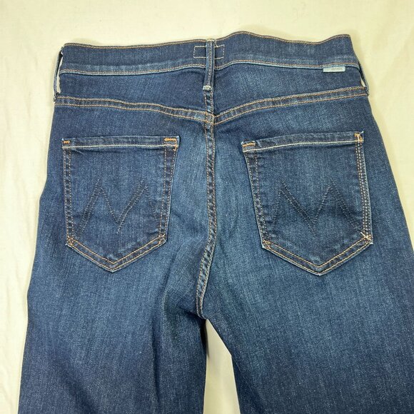 Mother Mid Rise Dazzler Jeans Denim Ankle Fray Off Limits Dark Wash 29 - Picture 14 of 16
